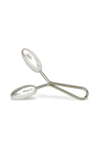 Eşarp Şal Klipsi Beyaz Arpa Model 1 Adet Klips - Kadın Tesettür Aksesuar Beyaz