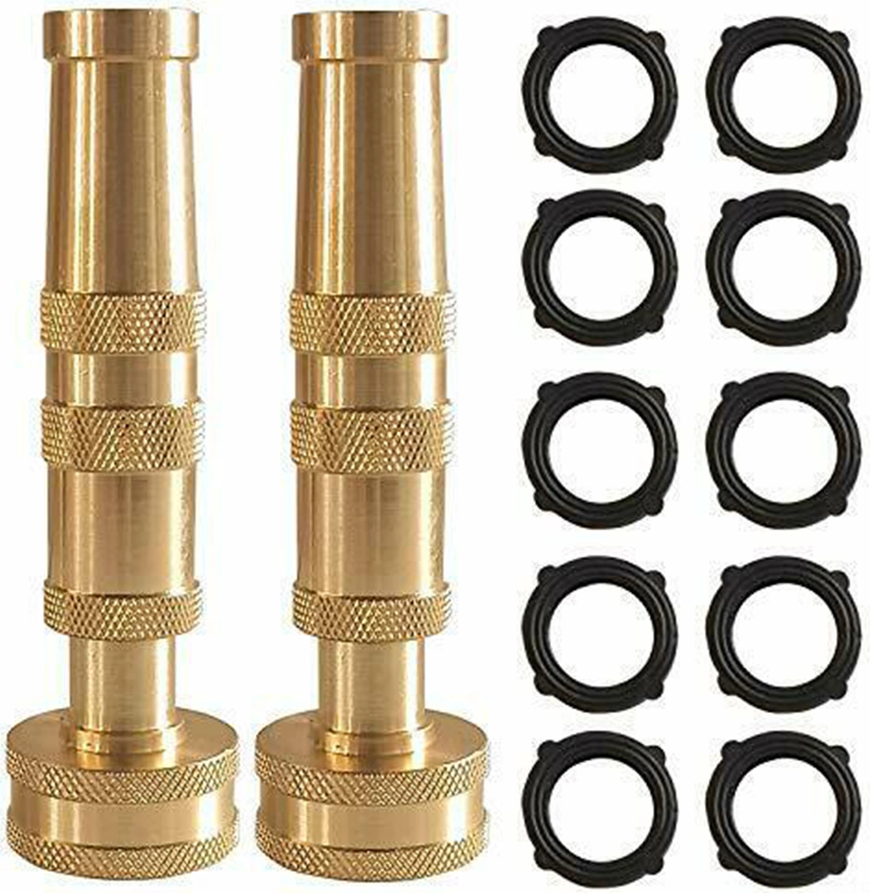 Youmex 2 Adet Kaliteli Bakır Bahçe Hortumu Damlaticısı, 3/4" Ayarı, Akışı Dönerek Regüle Edin, 10 Adet Kauçuk Washer İle Tam Montaj