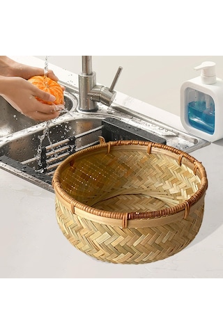 Suntek Dokuma Meyve Sepeti Masaüstü Oturma Odası Için M Kahverengi