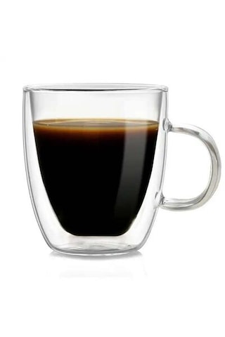 Epinox Isı Yalıtımlı Çift Katman Borosilikat Cam Kulplu Bardak 90 Ml Kcb-90 Şeffaf