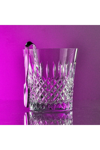 Decocia Kesme Kristal Cam Buz Kovası 700 CC Şeffaf