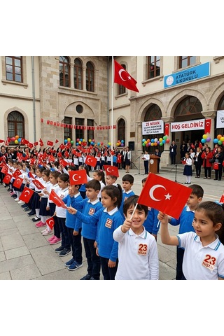 20x30 Cm Çubuklu Kağıt Türk Bayrağı - 40 Adet - Okul Ve Bayram Süslemeleri İçin Tek Ebat