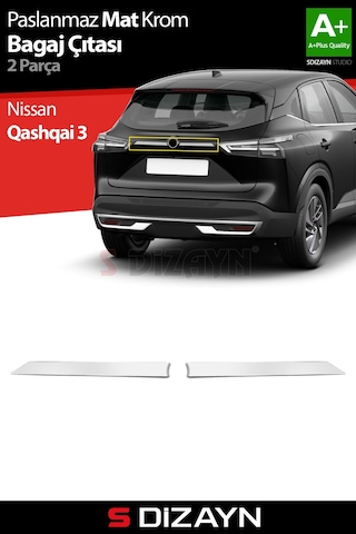S-dizayn Nissan Qashqai Krom Bagaj Çıtası 2 Prç. 2021 Üzeri A+ Kalite Mat Krom