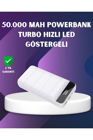 50000mah Yüksek Kapasiteli Powerbank Hızlı Şarj Ve Led Ekranlı Açık
