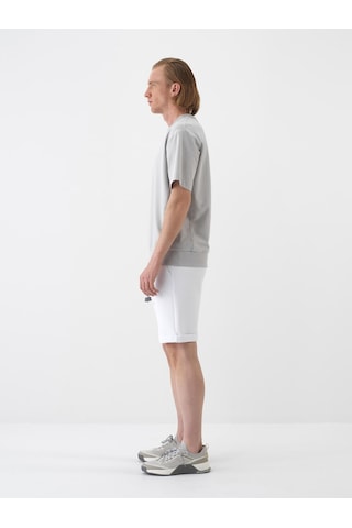 Xint Gri Pamuk Dokulu Oversize Tişört 502213