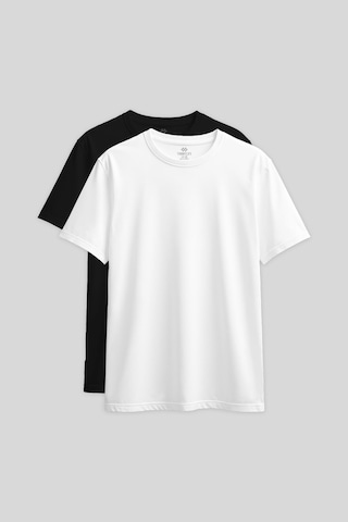 Standart Fit Basic O Yaka 2li Paket Siyah-beyaz Kadın T-shirt - 97311 Siyah-Beyaz