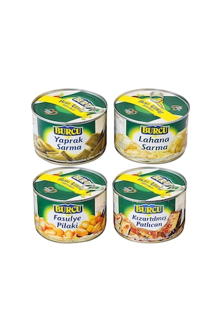 Burcu Konserve 400 Gr Teneke 4 Lü Hazır Yemek Karma Paket