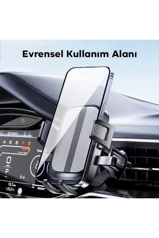 Polham Yuvarlak Havalandırma Uyumlu Araç İçi Telefon Tutucu, Sarsılmaz, Titremez, Mercedes, Audi Uym