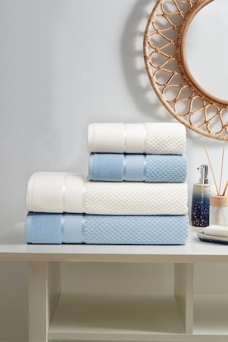 Özdilek Bright Kadife Havlu Seti Krem/mavi Krem - Mavi