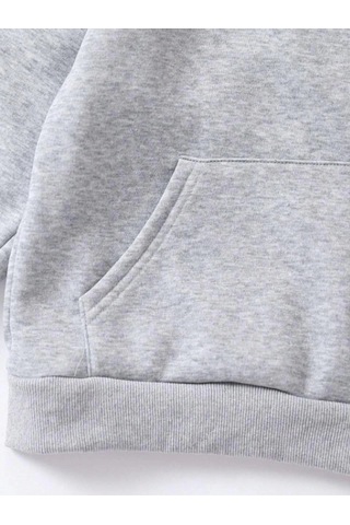 Alfanora Çocuk Unisex Kapüşonlu Naruto Baskılı Pamuklu Sweatshirt - Gri
