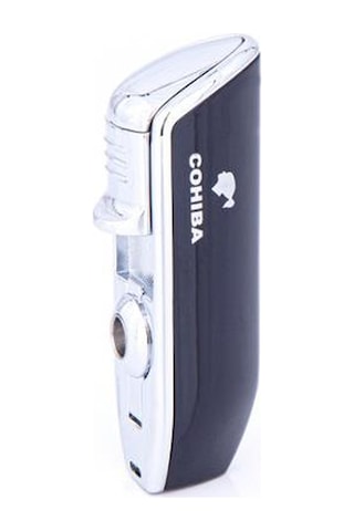 Siyah 3 Torch Pürmüz Yan Ağız Puro Çakmağı