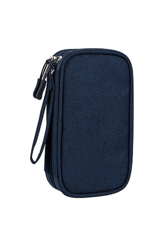 Yaozixa Mavi Küçük Dijital Çantası - Powerbank, Data Kablosu, Hard Disk Depolama - 19x11x6 Cm - Ev Ve Dorma İçin Pratik Taşıma Diğer