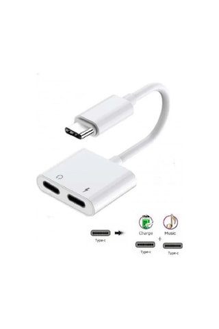 Xiaomi 14t Pro İle Uyumlu 2'li Type-c Girişli Kulaklık Ve Şarj Adaptörü