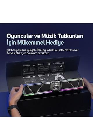 Divoom D-base 30w Masaüstü Bluetooth Gaming Hoparlör, Rgb Işıklı, Çift Portlu 35w Hızlı Şarj, Usb/au