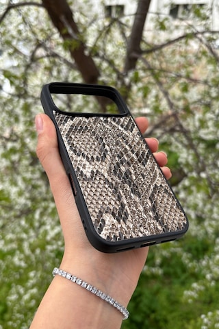 Apple, Uyumlu iPhone 17 Pro Max Yılan Desenli Kabartma Dokulu Kılıf Sarı