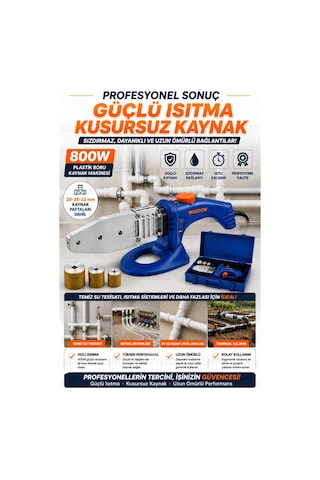 800w Plastik Boru Kaynak Makinesi 20-25-32 Mm Paftalı Çantalı Pprc Boru Kaynak Seti