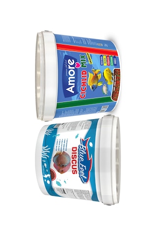 Cichlid Mix Granül Ve Discus Granulat 1+1 Kova Ciklet Balığı Yemi