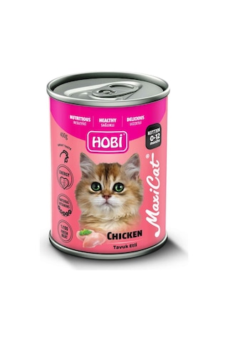 Hobi Maxicat Tavuklu Yavru Kedi Konservesi 12 x 400 G