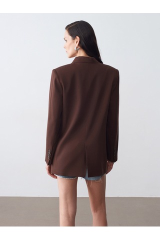 Dilvin 60804 %100 Lyocell Blazer Ceket-kahve