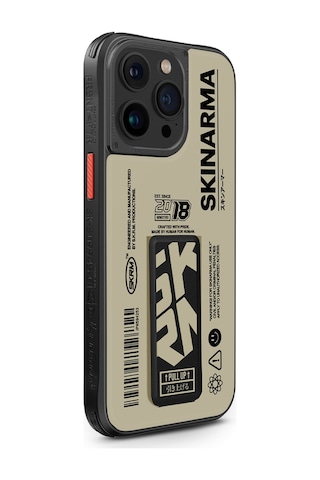 Apple Uyumlu iPhone 15 Pro Max Kılıf Skinarma Desenli Airbag Tasarımlı Standlı Spunk Kapak Koyu Yeşil Koyu Yeşil