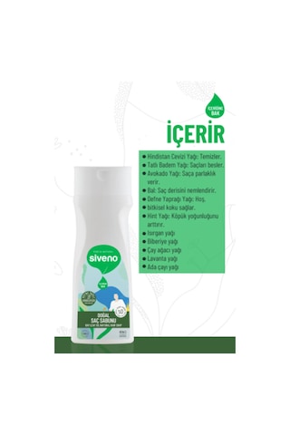 Siveno %100 Doğal Saç Sabunu Defne Yağlı Bal Avokado 9 Değerli Bitki Erkekler İçin Bitkisel Şampuan 300 ML