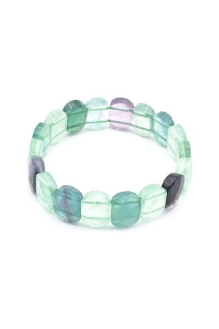 Murty99 Oval Kesim Hakiki Florit Taşı Bileklik Yeşil