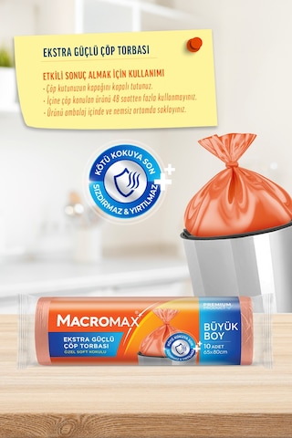 Ekstra Güçlü Çöp Torbası Büyük Boy 10'lu Paket X7