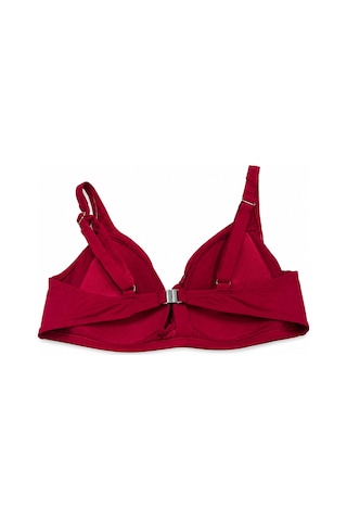 Büyük Beden Luplu Toparlayıcı Sabit Pedli Ayarlanabilir Askılı Kadın Bikini Üstü Kırmızı