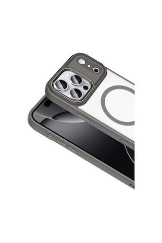 Joko - 913 - Apple Apple iPhone Uyumlu 17 Pro Max Terea Magsafe Kapak - Glblseme - - Gri