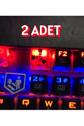Rust Temalı Keycap 2'li Set Kırmızı-siyah Renk Mekanik Klav