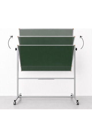 Emaye Yüzey 360 Dönerli Mobil Yazı Tahtası 90x120cm Yeşil