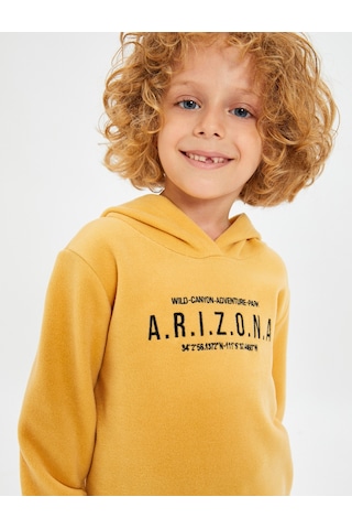 Koton Kapşonlu Sweatshirt California Baskılı Şardonlu Hardal 4wkb10041tk 4WKB10041TK192 Hardal