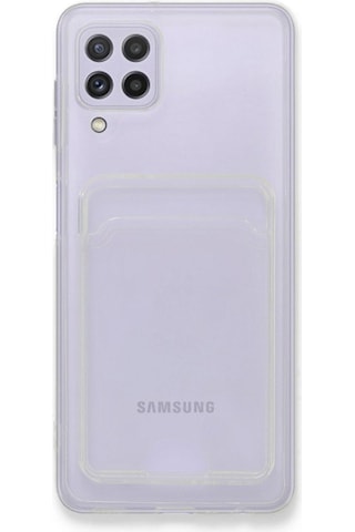 Samsung Samsung Uyumlu Galaxy A22 Kılıf Kart Şeffaf Silikon - Şeffaf Diğer