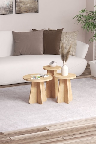 Miracle 3d Mantar 3'lü Zigon Sehpa Safirmeşe