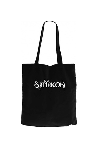 Satyricon Logo Siyah Kanvas Bez Çanta Siyah