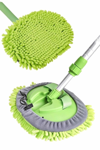 Hannah Araba Yıkama Fırçası Yedek Paspaslı Mop/paspas, Uzun Saplı Detaylı Yıkama Fırçası,mikrofiber