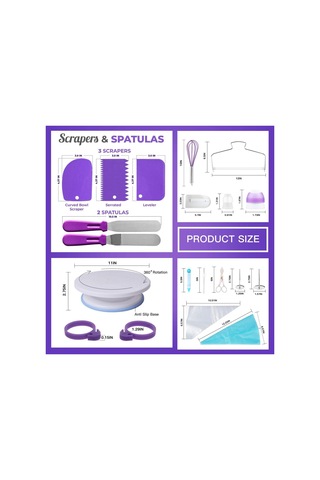 Sones 137'si 1 Arada Pasta Döner Tablası Seti Süsleme Ağzı Süsleme Çantası Pişirme Aracı