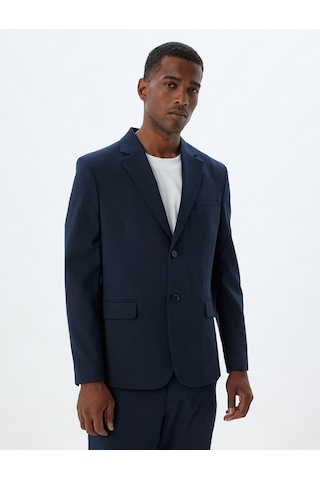 Koton Blazer Ceket Kapaklı Cep Detaylı Lacivert 5wam50008hw Lacivert