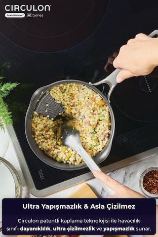 Circulon 18 Cm Kapaklı Sos Tenceresi Gri - Siyah