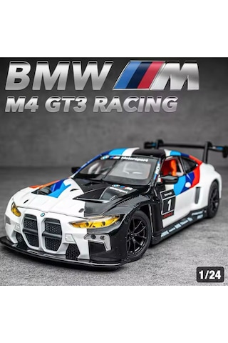 Scowetto 1:24 Bmw M4 Gt3 Diecast Model Araba Açılan Kapılar Bmw M4 Yarış Arabası Modifiyeli Diecast Araba
