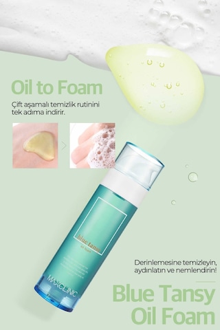 Maxclinic Canlandırıcı Mavi Papatya Yağı İle Tek Adımda Çift Aşamalı Temizlik Blue Tansy Oil Foam