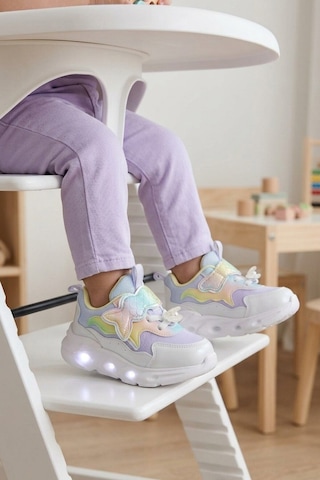 Cool Lila Cırtlı Işıklı Anatomik Bebek Spor Ayakkabı Sneaker Aria B