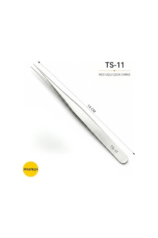 Ts-11 Hassas İnce Düz Uçlu Paslanmaz Çelik Cımbız 14 Cm Antistatik Profesyonel Elektronik Saat Takı Hobi Cımbızı