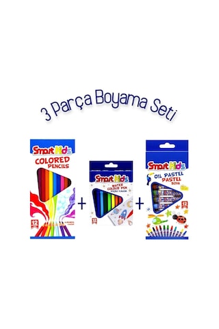 Pastel Boya Kalemi 12'li + Kuru Boya Kalemi 12'li + Keçeli Boya Kalemi 12'li