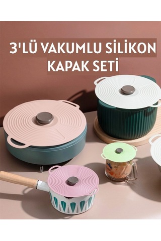 3'lü Vakumlu Silikon Kapak Seti
