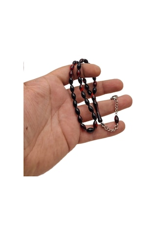 Han Ticarethane Siyah Kırmızı Toz Kehribar Tesbih