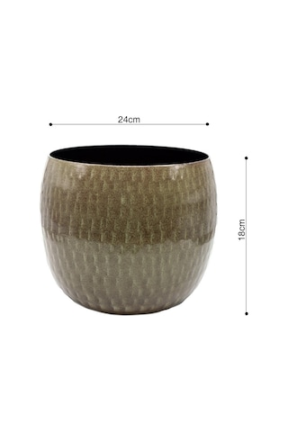Nadya Kahverengi Metal Saksı 24 18cm