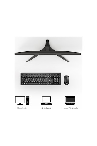 Lecoo Kw200 Kablosuz Klavye & Mouse Set Siyah Optik