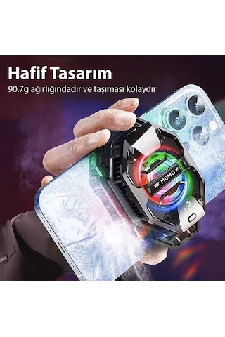 -2 Derece Turbo Telefon Soğutucu Fan Oyun Yayıncı Youtuber İçin Telefon Soğutucu Memo