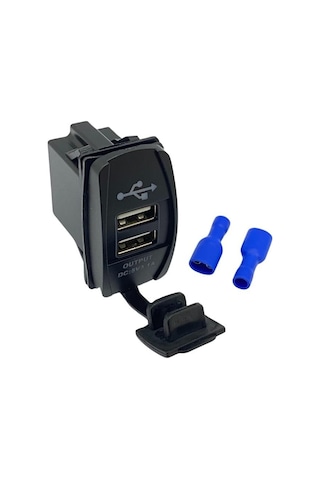 12v-24v Telefon Şarj Cihazlı Usb 3.1a Anahtar Tipi Mavi Işık